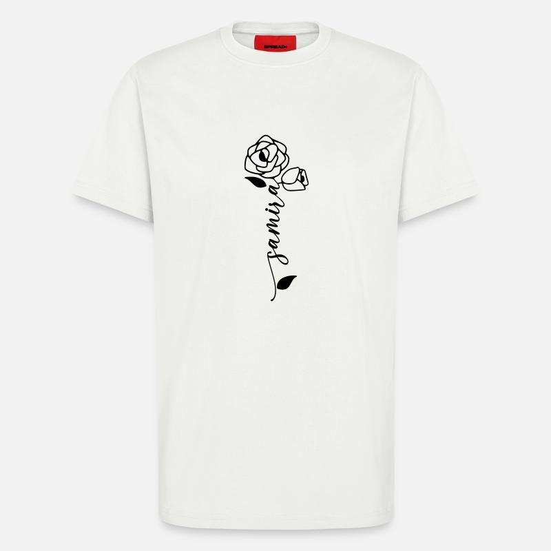 Samira Nom Prénom Nom Fleur - T-shirt bio décontracté fabriqué en UE - OFF WHITE