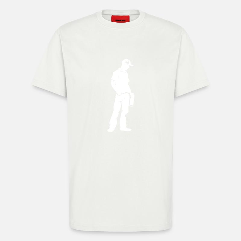 Drinking Mann Flasche - T-Shirt - made by SPREAD - OFF WHITE