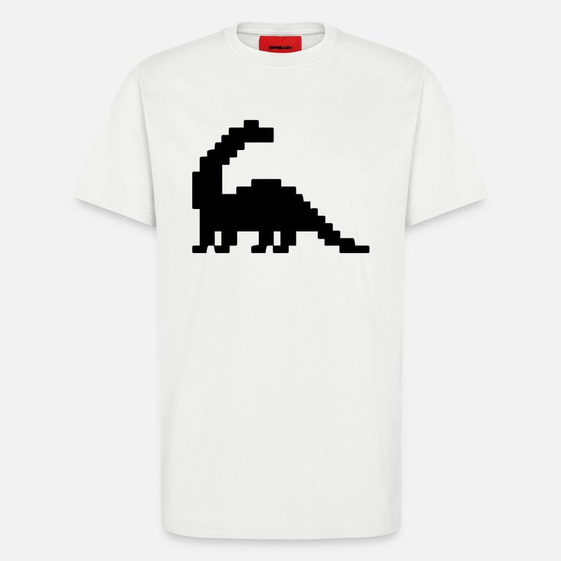 Dinosaurier Brontosaurus Pixel - T-Shirt - made by SPREAD - OFF WHITE