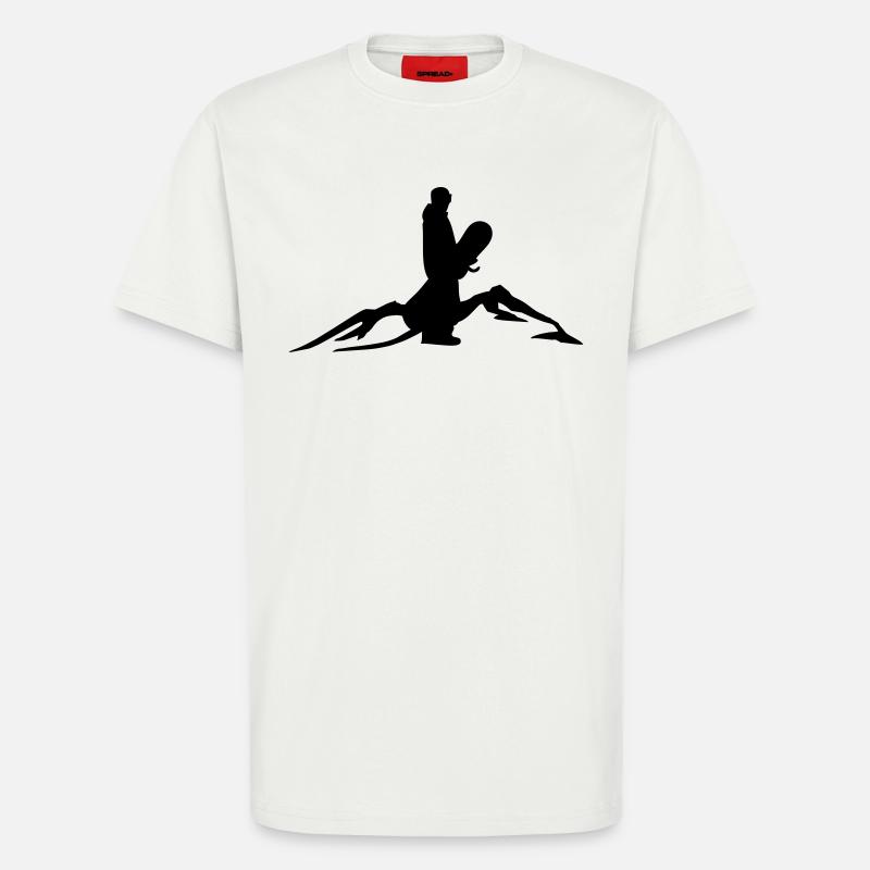 Snowboarder mit Berg - T-Shirt - made by SPREAD - OFF WHITE