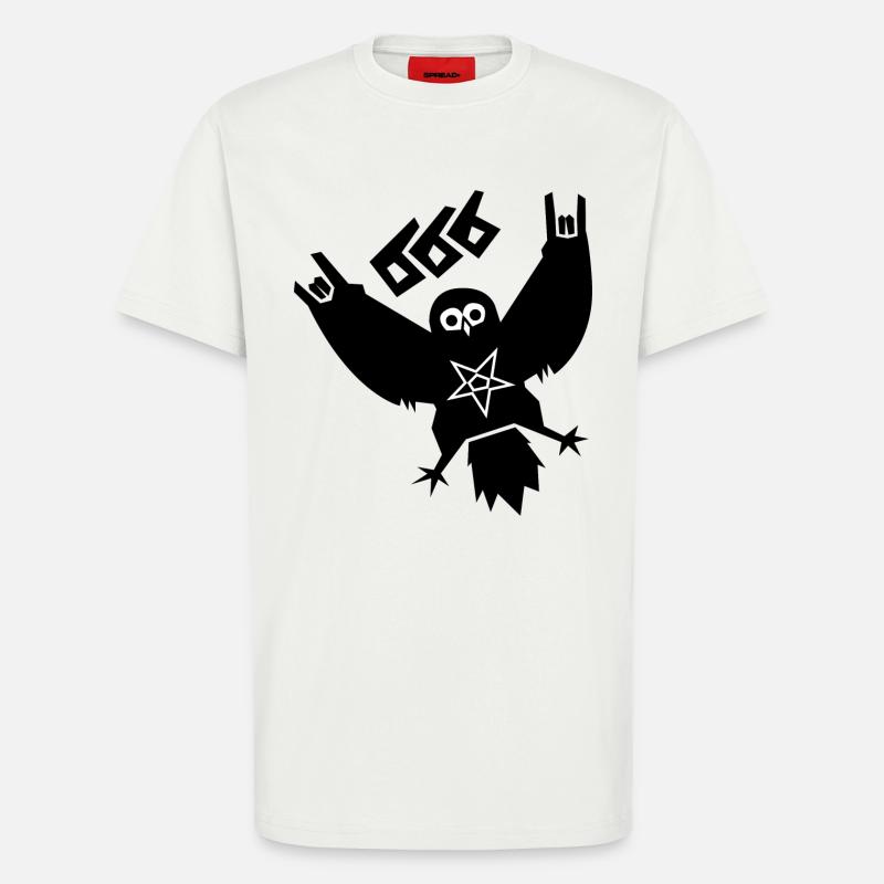 Black Metal Eule - T-Shirt - made by SPREAD - OFF WHITE