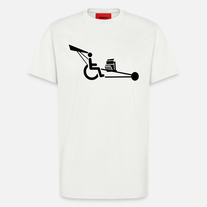 Bild eines Rollstuhls mit V8-Motor # - T-Shirt - made by SPREAD - OFF WHITE