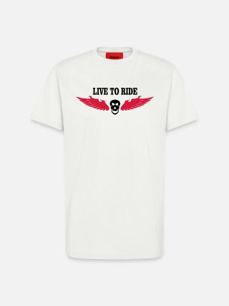 biker - T-Shirt - made by SPREAD - OFF WHITE