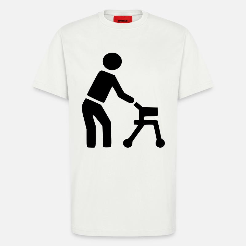 Behinderte Person hinter Rollator # - T-Shirt - made by SPREAD - OFF WHITE