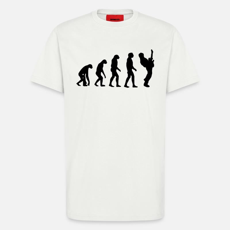 Evolution du guitariste, guitariste, musicien # - T-shirt bio décontracté fabriqué en UE - OFF WHITE