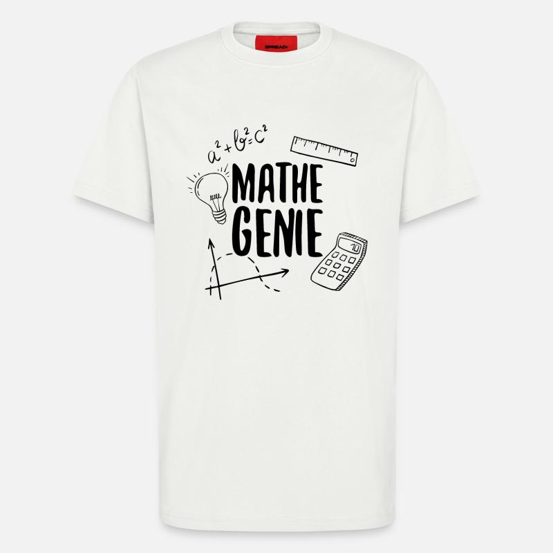 Math Genius Math Genius Math Mathematicien - T-shirt bio décontracté fabriqué en UE - OFF WHITE
