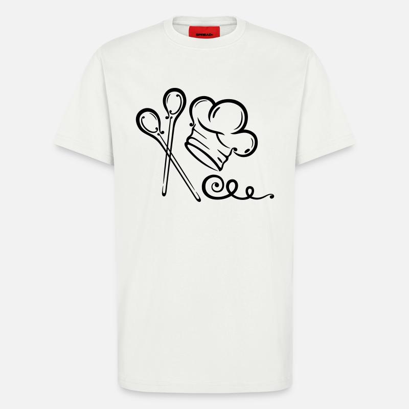 Cooking cap, cook, kitchen, cooking spoon - T-Shirt - made by SPREAD - OFF WHITE