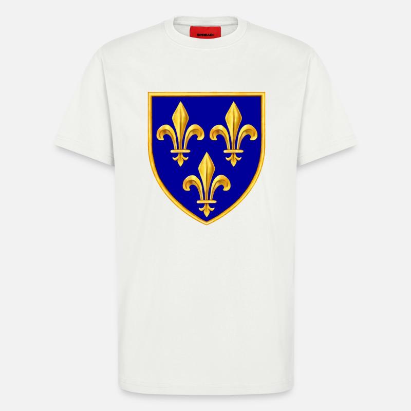 fleurs de lys - T-shirt bio décontracté fabriqué en UE - OFF WHITE