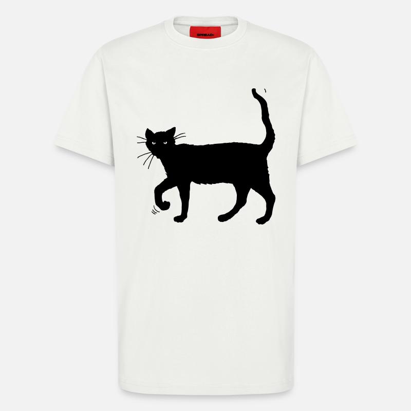 Schwarze Katze - T-Shirt - made by SPREAD - OFF WHITE