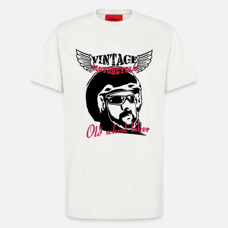 Old Biker Motorcycle 1 - T-Shirt - made by SPREAD - OFF WHITE