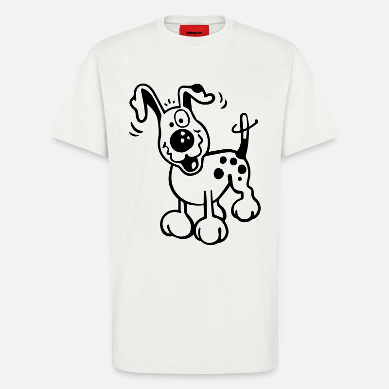 Fröhlicher Hund - T-Shirt - made by SPREAD - OFF WHITE