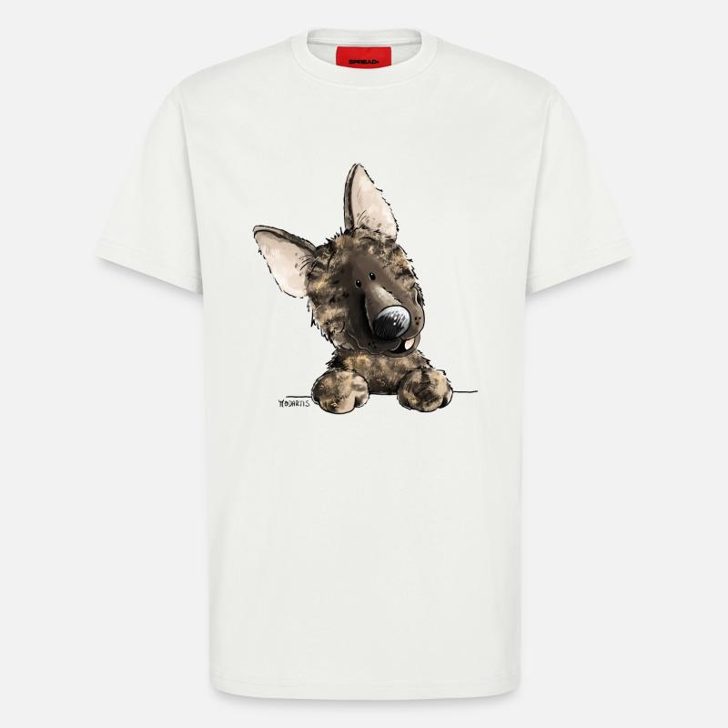 Lustiger Holländischer Schäferhund I Comic Hund - T-Shirt - made by SPREAD - OFF WHITE