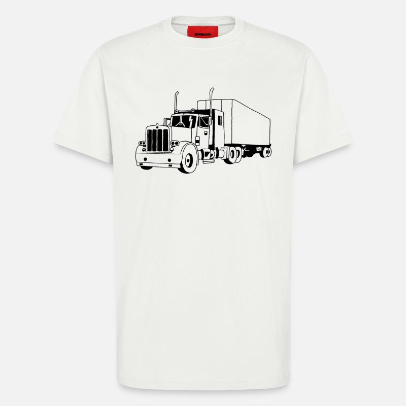 SCHWARZER LKW - T-Shirt - made by SPREAD - OFF WHITE