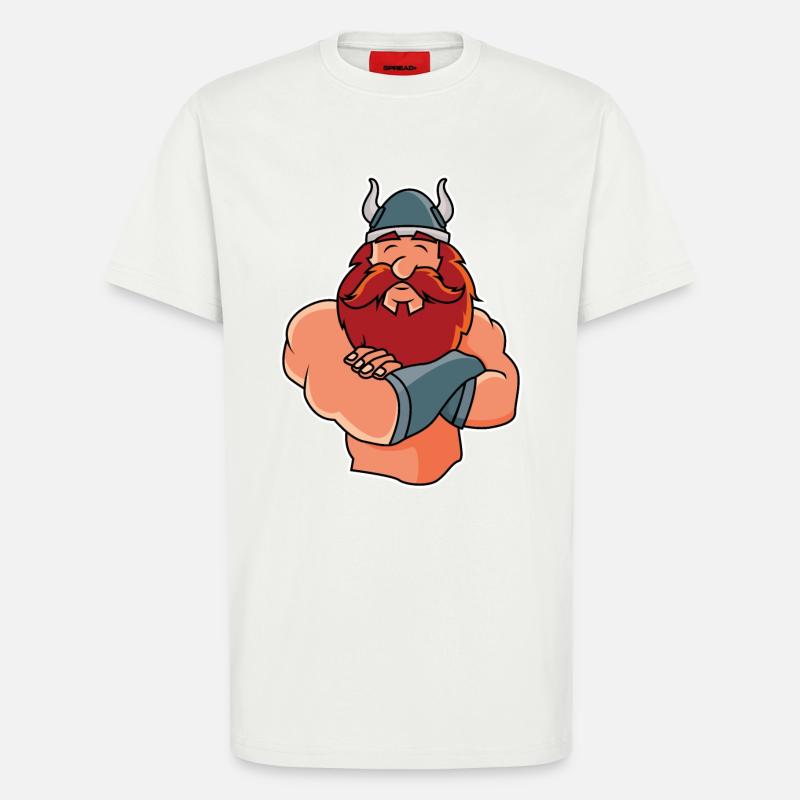 Funny Viking in Pose - T-Shirt - made by SPREAD - OFF WHITE