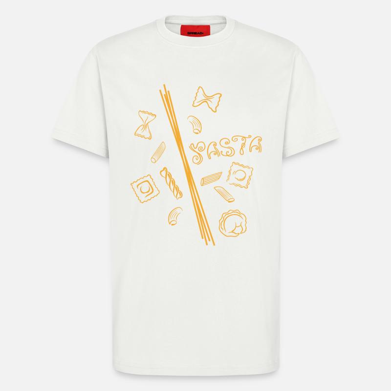 Pasta-Design mit Spaghetti & Nudelformen - T-Shirt - made by SPREAD - OFF WHITE
