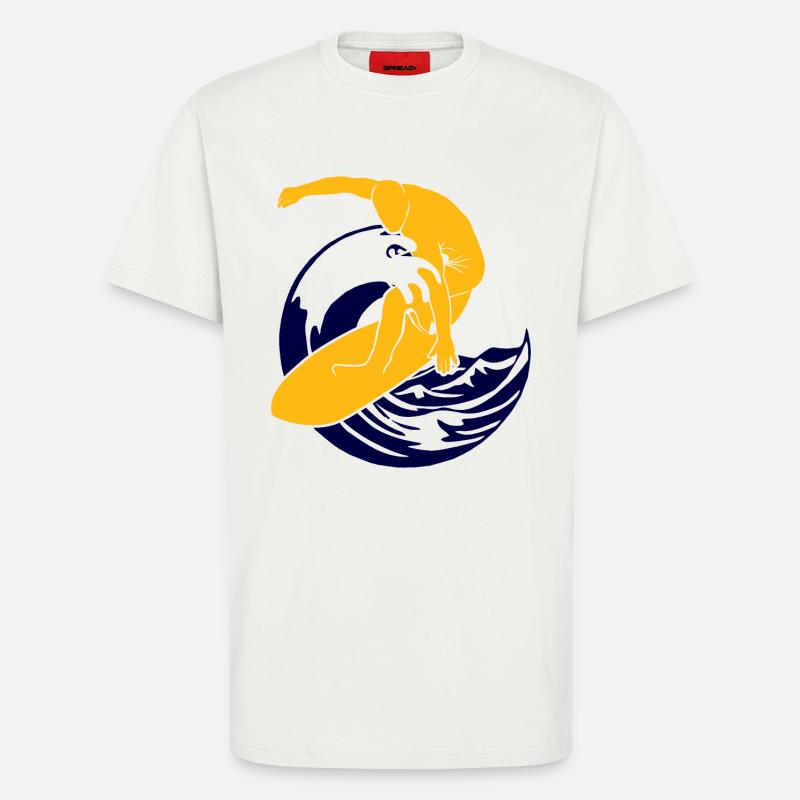Planche de surf | Surfeur | Surfer - T-shirt bio décontracté fabriqué en UE - OFF WHITE