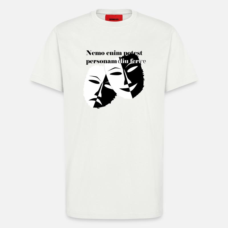 Latein Sprüche Masken Rom Geschenkidee witzig - T-Shirt - made by SPREAD - OFF WHITE