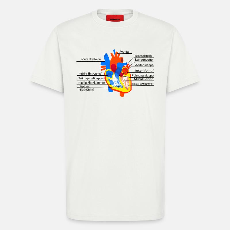 Anatomisches Herz, Cor, - T-Shirt - made by SPREAD - OFF WHITE