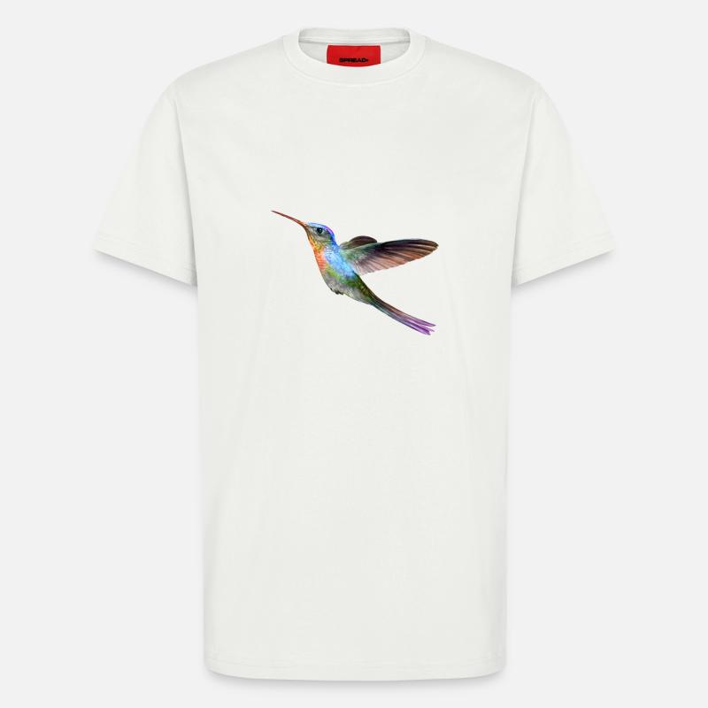 Farbenfroher Kolibri im Flug - T-Shirt - made by SPREAD - OFF WHITE