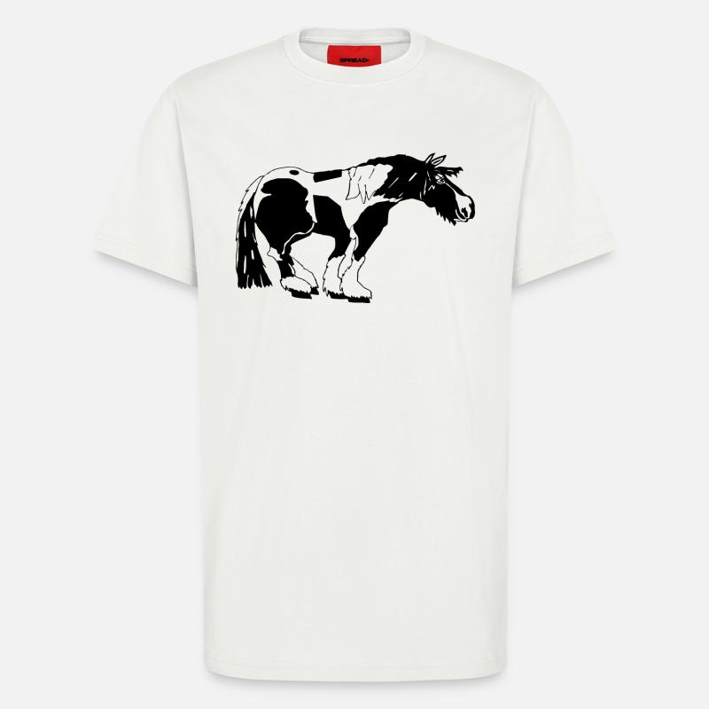 witziger Tinker , Tinker Schecke, Tinker reiten - T-Shirt - made by SPREAD - OFF WHITE