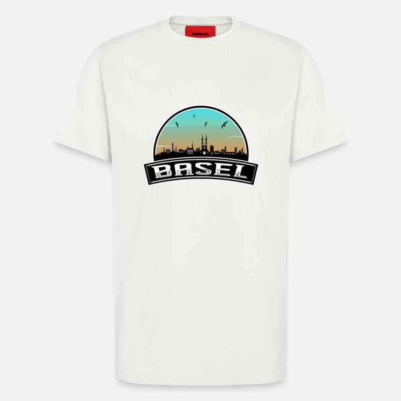 Basel Schweiz Skyline Schweizer Souvenir - T-Shirt - made by SPREAD - OFF WHITE