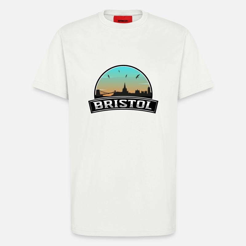 Bristol England Skyline Britisches Souvenir - T-Shirt - made by SPREAD - OFF WHITE