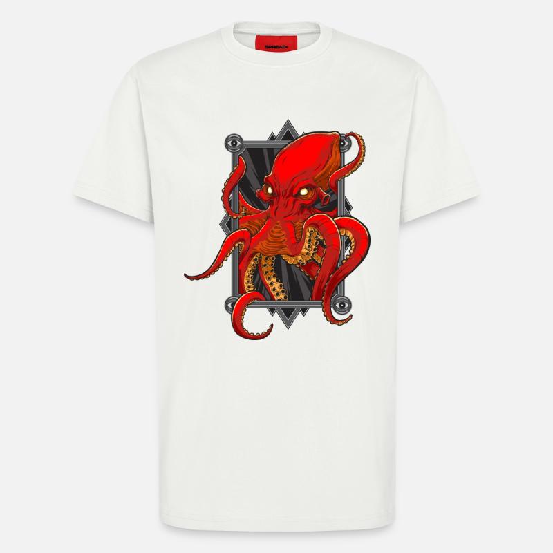 Pieuvres - T-shirt bio décontracté fabriqué en UE - OFF WHITE