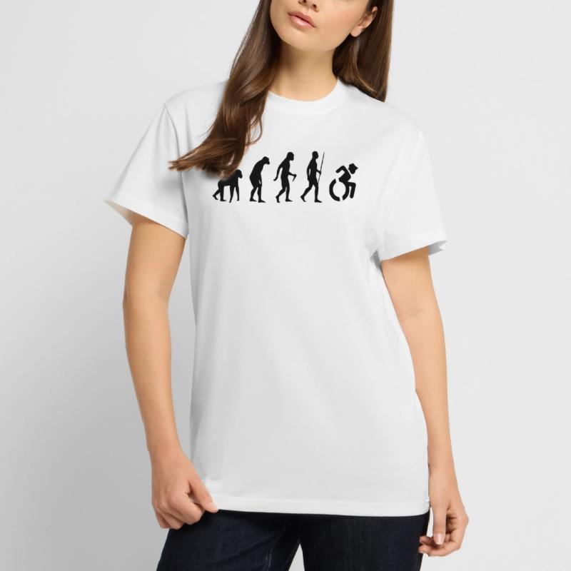 Evolution Rollstuhl. Die Rollstuhl-Evolution * T-Shirt - made by SPREAD