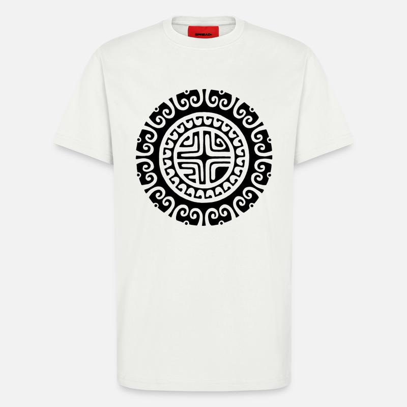 Schwarze Blume von Polynesien - T-Shirt - made by SPREAD - OFF WHITE