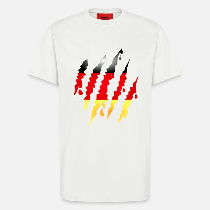 Claw scratches with Germany flag - T-Shirt - made by SPREAD - OFF WHITE