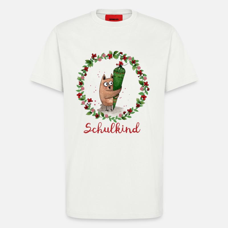 Schulkind Eule - T-Shirt - made by SPREAD - OFF WHITE