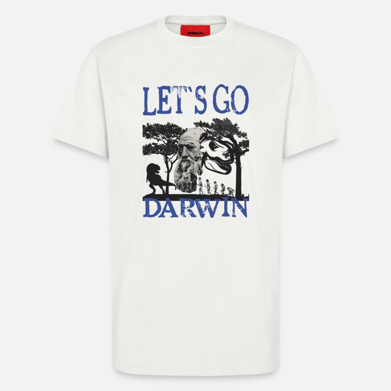 Charles Darwin Evolution textile Geschenkidee - T-Shirt - made by SPREAD - OFF WHITE