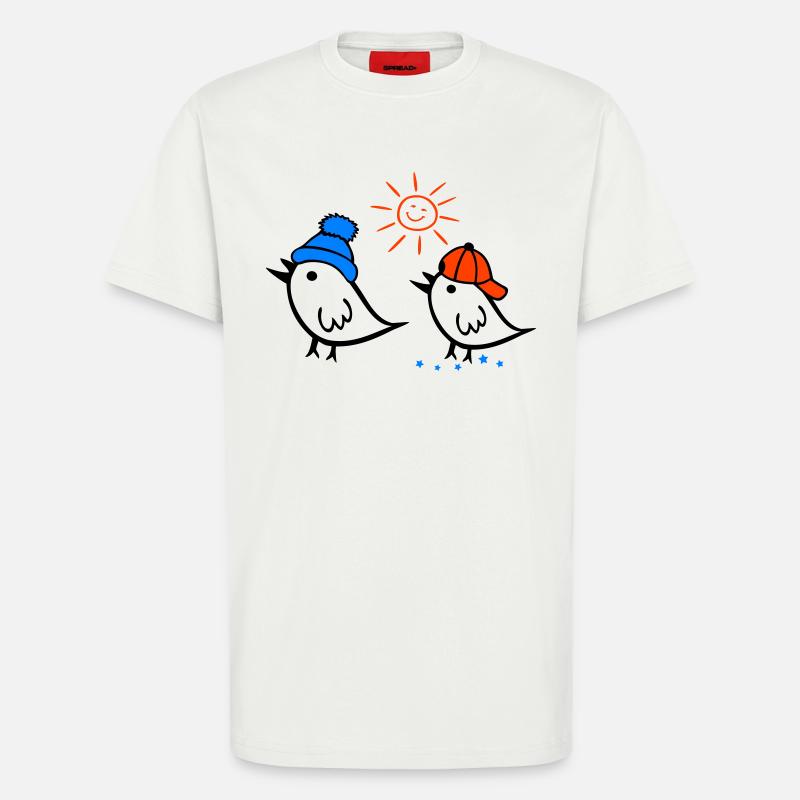 Spatz, Sonne, Frühling - T-Shirt - made by SPREAD - OFF WHITE