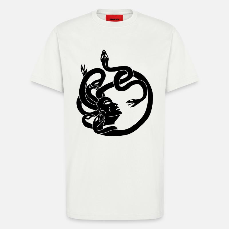 Frau mit Schlangenhaar (schwarz) - T-Shirt - made by SPREAD - OFF WHITE