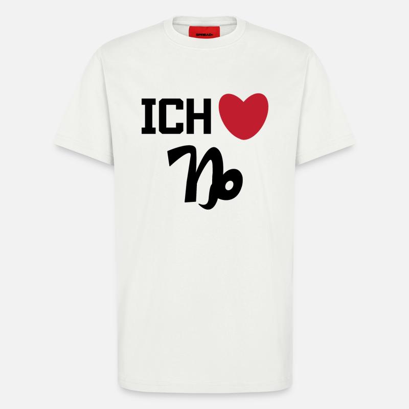 Herz Steinbock Statement Horoskop Sternzeichen - T-Shirt - made by SPREAD - OFF WHITE