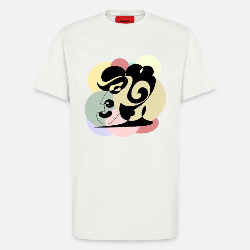 Line drawing man - T-Shirt - made by SPREAD - OFF WHITE