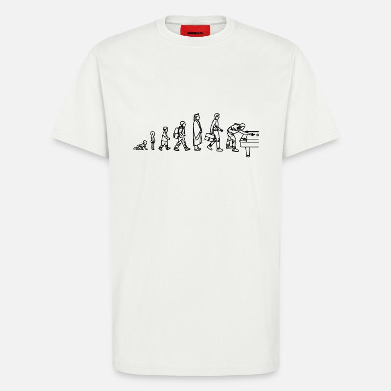 Évolution du billard - T-shirt bio décontracté fabriqué en UE - OFF WHITE