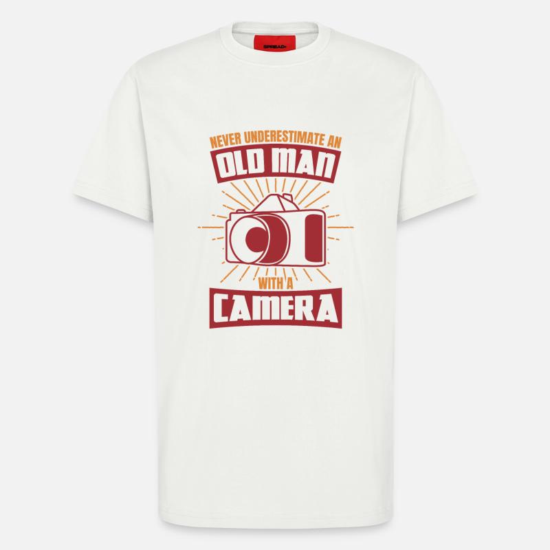 Old man with a camera - T-Shirt - made by SPREAD - OFF WHITE