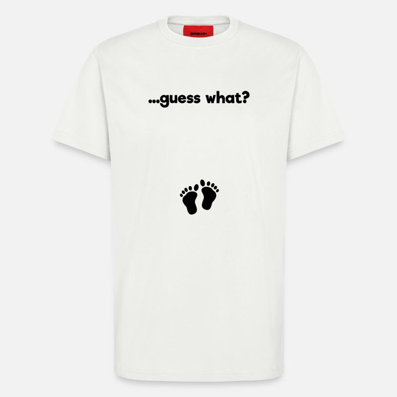 Déclaration de grossesse de bébé - T-shirt bio décontracté fabriqué en UE - OFF WHITE