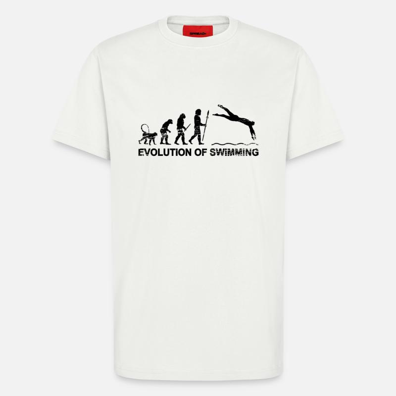 Schwimmer Evolution - T-Shirt - made by SPREAD - OFF WHITE