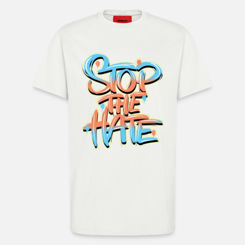 Stop Hate Graffiti - T-Shirt - made by SPREAD - OFF WHITE