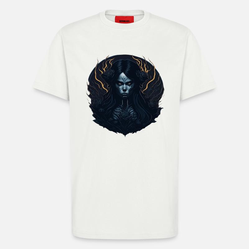 Schwarzes Gothic Mädchen Ästhetik - T-Shirt - made by SPREAD - OFF WHITE
