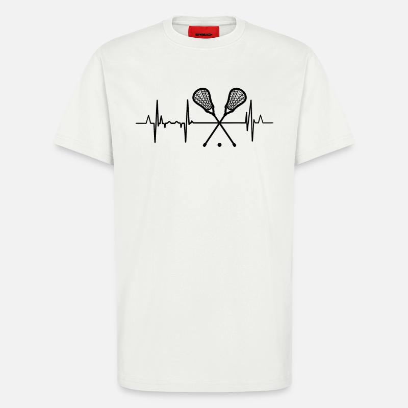 Ligne de cœur de crosse - T-shirt bio décontracté fabriqué en UE - OFF WHITE