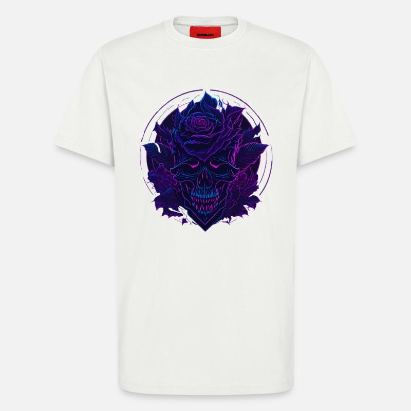 Neon Rosen Schädel EDM - T-Shirt - made by SPREAD - OFF WHITE