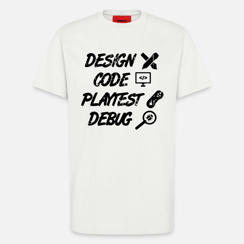Débogage Playtest de code de conception - T-shirt bio décontracté fabriqué en UE - OFF WHITE