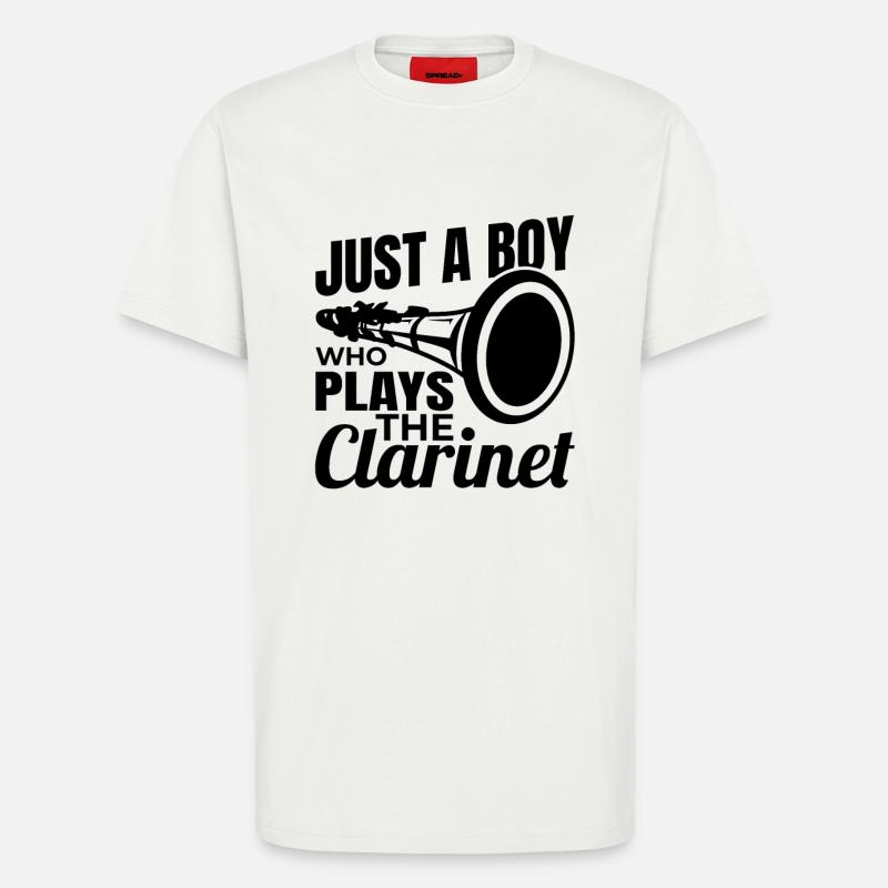 Just a boy playing the clarinet - T-Shirt - made by SPREAD - OFF WHITE