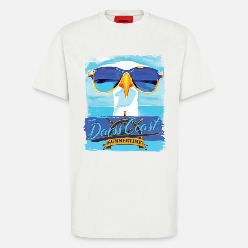 DarssCoast Möwe - blue white Möwen Collection - T-Shirt - made by SPREAD - OFF WHITE