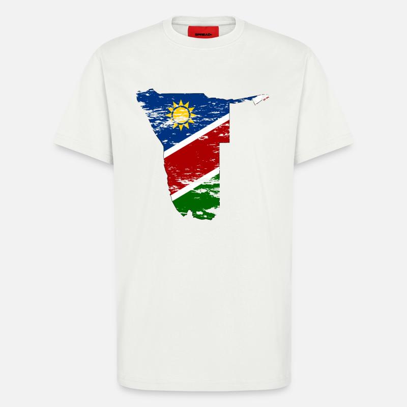 Namibia map used - T-Shirt - made by SPREAD - OFF WHITE