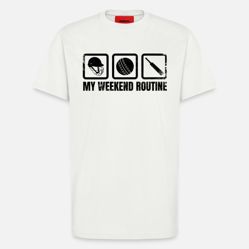 Cricket Spieler Wochenendroutine - T-Shirt - made by SPREAD - OFF WHITE