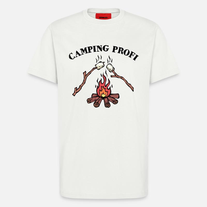 Camping Lagerfeuer Statement Wanderer Campingplatz - T-Shirt - made by SPREAD - OFF WHITE